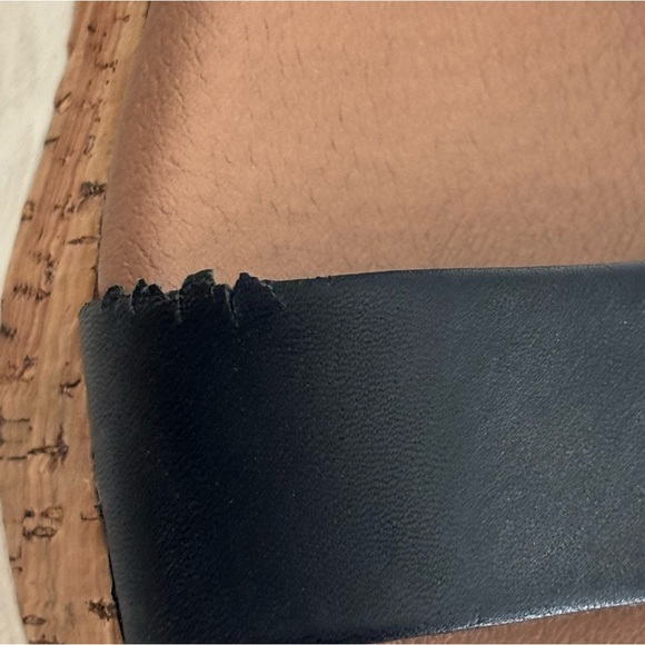 Steve Madden Rosalita Stacked Cork Platform Leather Sandals, Black, 8 - Picture 10 of 11